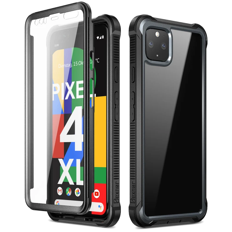 

Luxury Hard Silicone Case For Google Pixel 4 XL case with screen protector PC TPU 360 protection shpock case Cover Capa Funda