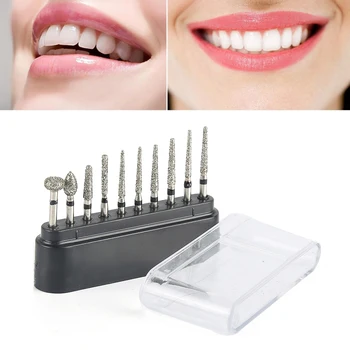 

10pcs Diamond Dental Burs Drills Kit Dental Steel Carbide Cutter Dental Beauty Burs Lab Low Speed Toothes Drill Dental Polishers