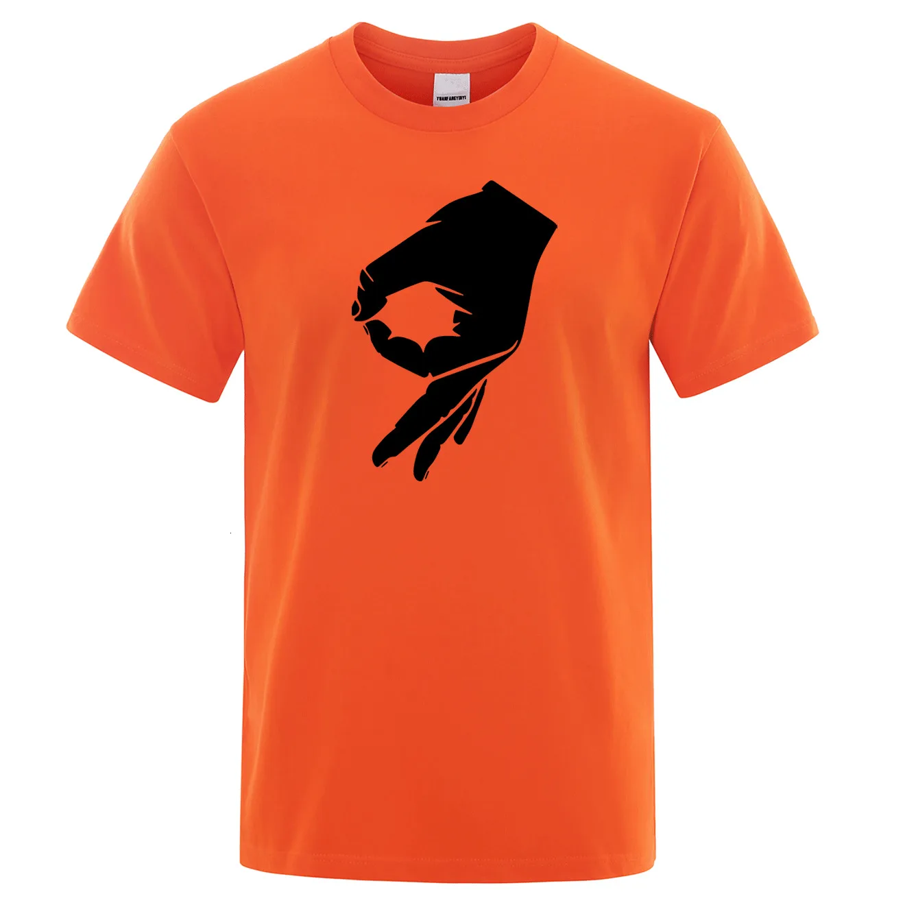 Футболка Midnite Star Okay Hand Sign, Finger OK, Мужская модная футболка, хипстер, короткий рукав, мужские s, летние хлопковые топы, брендовая футболка - Цвет: orange1