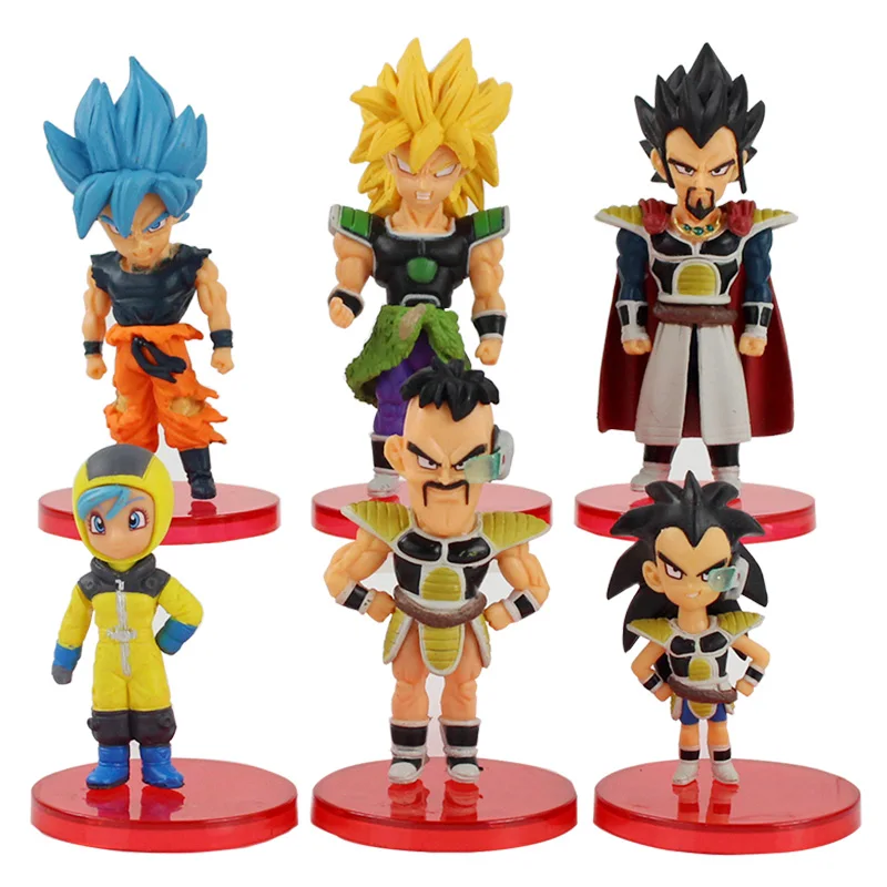 6pcs style A 6 шт./компл. Dragon Ball Z Super Saiyan Son Гоку Гохан Вегета Фриза Broli Q ПВХ Коллекция Фигурки игрушки - Цвет: 6pcs style A