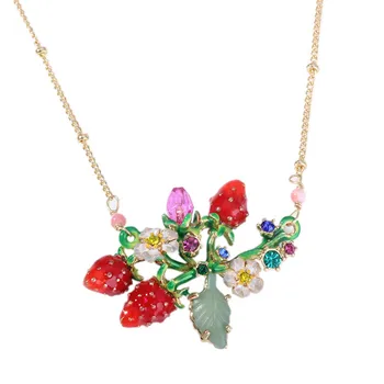 

Fringe necklace women Strawberry plant series exaggerated temperament style fashion jewelry