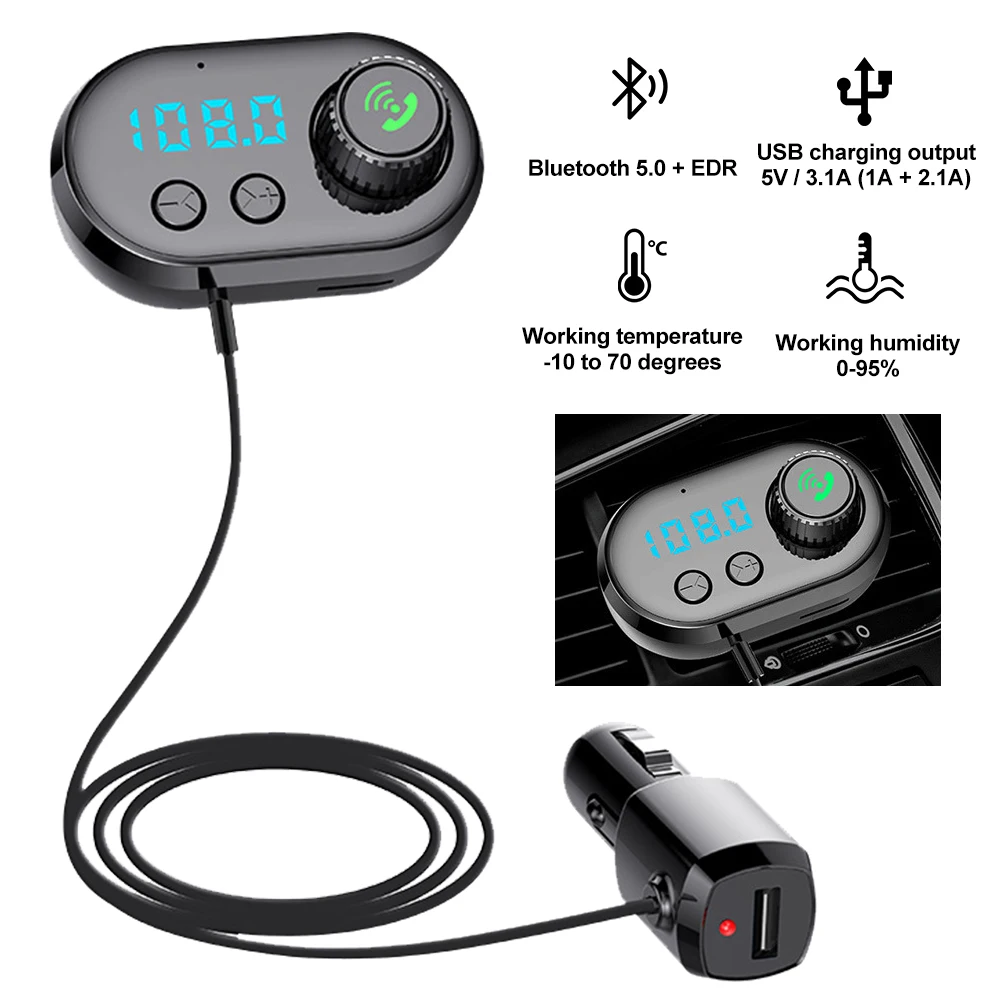 Bluetooth fm-передатчик автомобильный комплект A2DP беспроводной Автомобильный MP3-плеер Поддержка TF карты воспроизведения музыки с громкой связью Автомобильные аксессуары