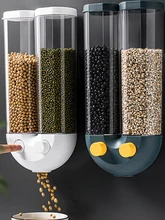 Réservoir de stockage de cuisine bouton contrôle Double-cellule mural Design boîte compartiment boîte transparente boîte de rangement de nourriture en plastique