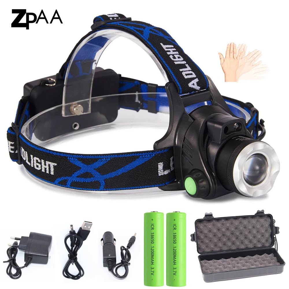 Светодиодный налобный фонарь с датчиком движения XM L L2 10000 лм|sensor headlamp|led headlamphead lamp