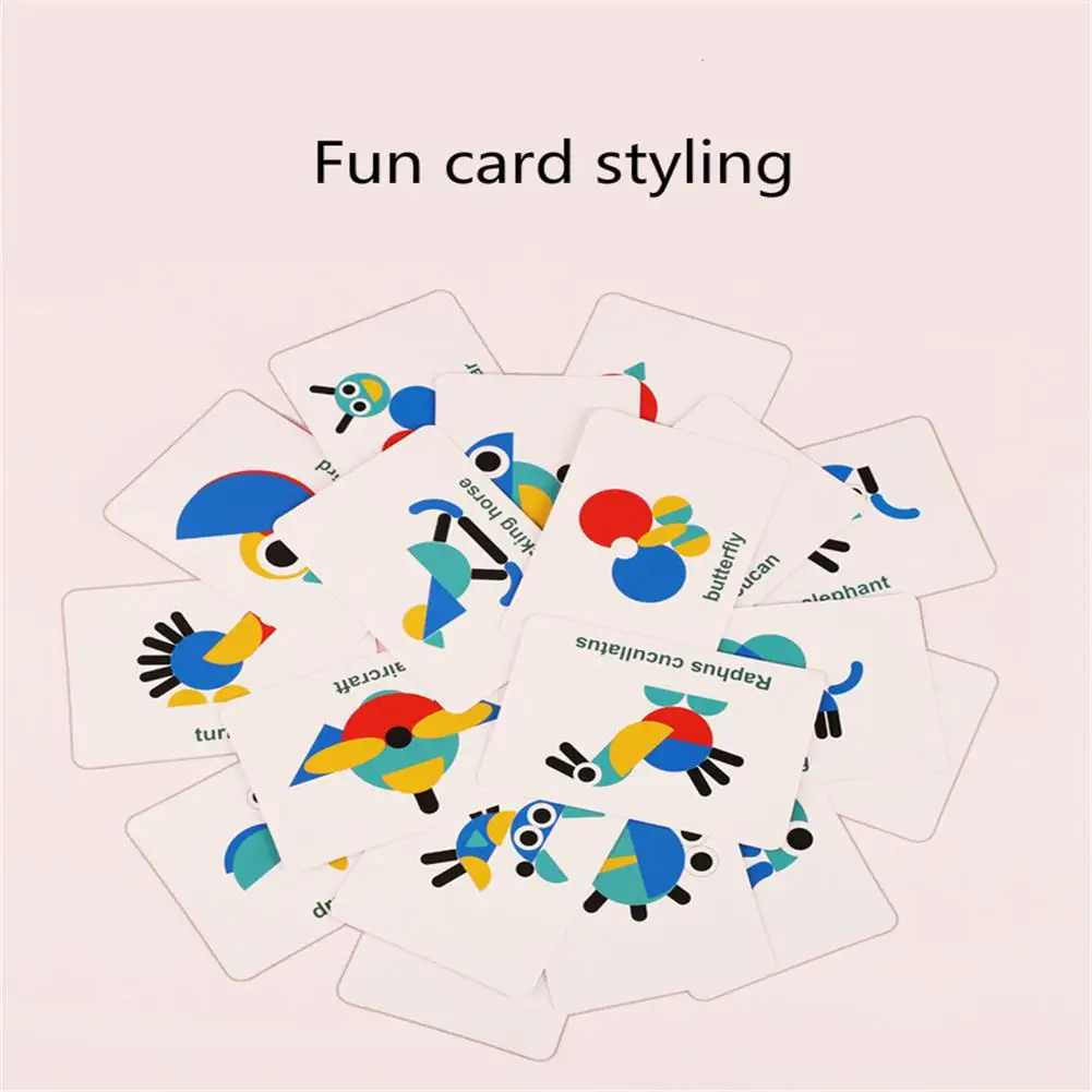 Ни один Деревянный Tangram головоломки геометрическая форма обучающая игрушка для детей