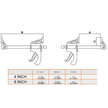 

5pcs/set 4/6 Inches F-shaped Fixed Clip Spring Carpentry Handle Fast Clamp MOLC