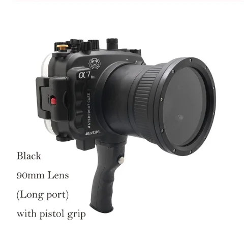Black Для sony A7III A7R3 A7RIII Водонепроницаемая защитная крышка корпуса камеры с объективом 90 мм электронная рукоятка для подводной камеры Case1pc - Цвет: Black