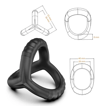 Male Silicone Penis Rings Scrotum Bind Delay Ejaculation Cock Ring Sexy Erection Rings Couple Lover Sex Shop Sex Toys For Men 3