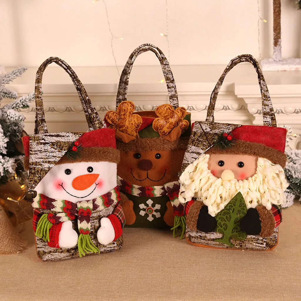 Navidad decoraciones para el hogar подарок Санта-Клауса сумки Счастливого Рождества конфеты сумки снеговик декоративный подарок керст Декор#0820