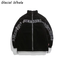 

GlacialWhale Mens Fleece Winter Jacket Men 2021 New Casual Warm Hip Hop Windbreakers Coat Male Streetwear Black Jackets For Men