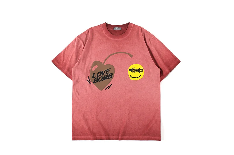Новое поступление 2020 Красная футболка с принтом мужская и женская Love Bomb
