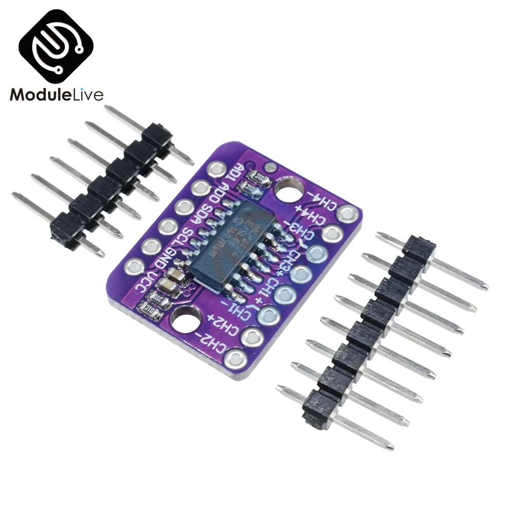 MCP3424 цифровой I2C IIC ADC-4 4-канальный модуль преобразования для Raspberry Pi для Arduino 2,7-5,5 В