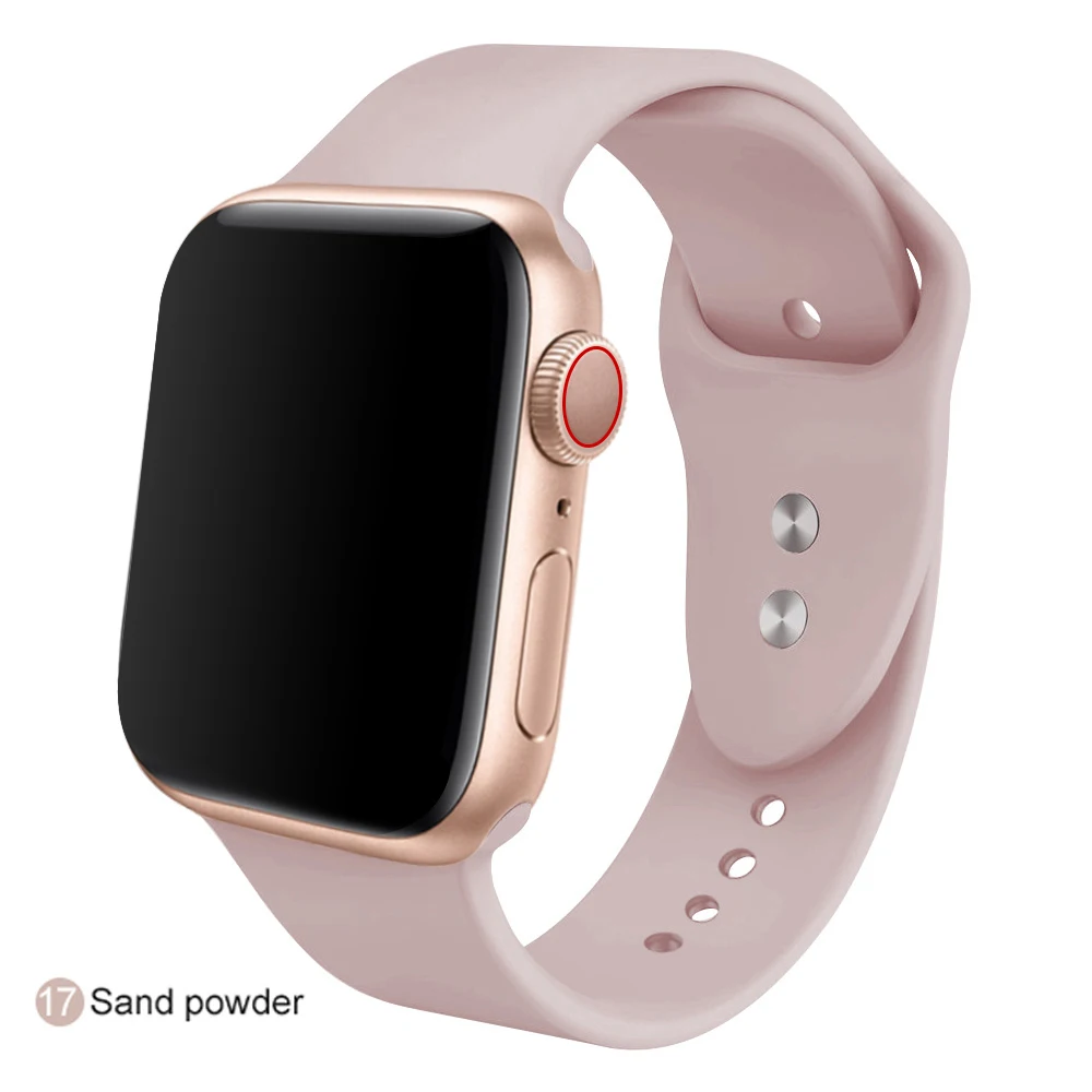 Sand powder Мягкий силиконовый сменный спортивный ремешок для 38 мм Apple Watch Series1 2 3 4 5 42 мм ремешок для наручных браслетов для iWatch Sports Edition - Цвет ремешка: Sand powder