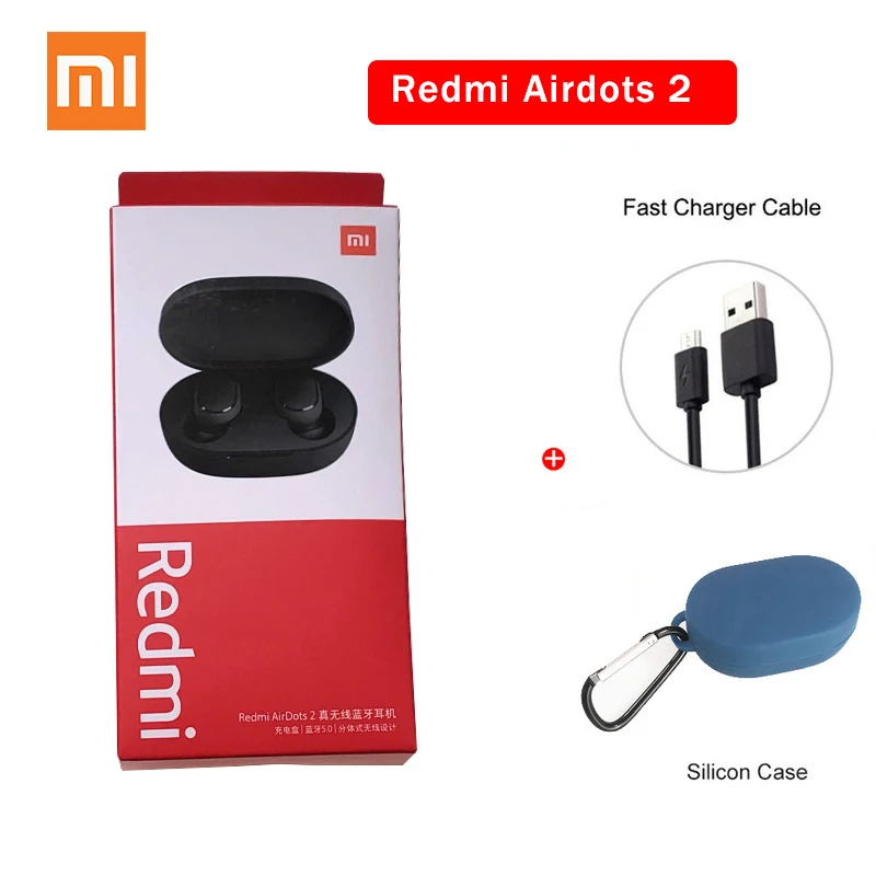 thumbnail image 1 of Auriculares inalámbricos originales Xiaomi Redmi Airdots 2 TWS con Bluetooth 5.0 Auriculares inalámbricos básicos Redmi 2 Auto Link TWSEJ061LS con micrófono, 1 of 5
