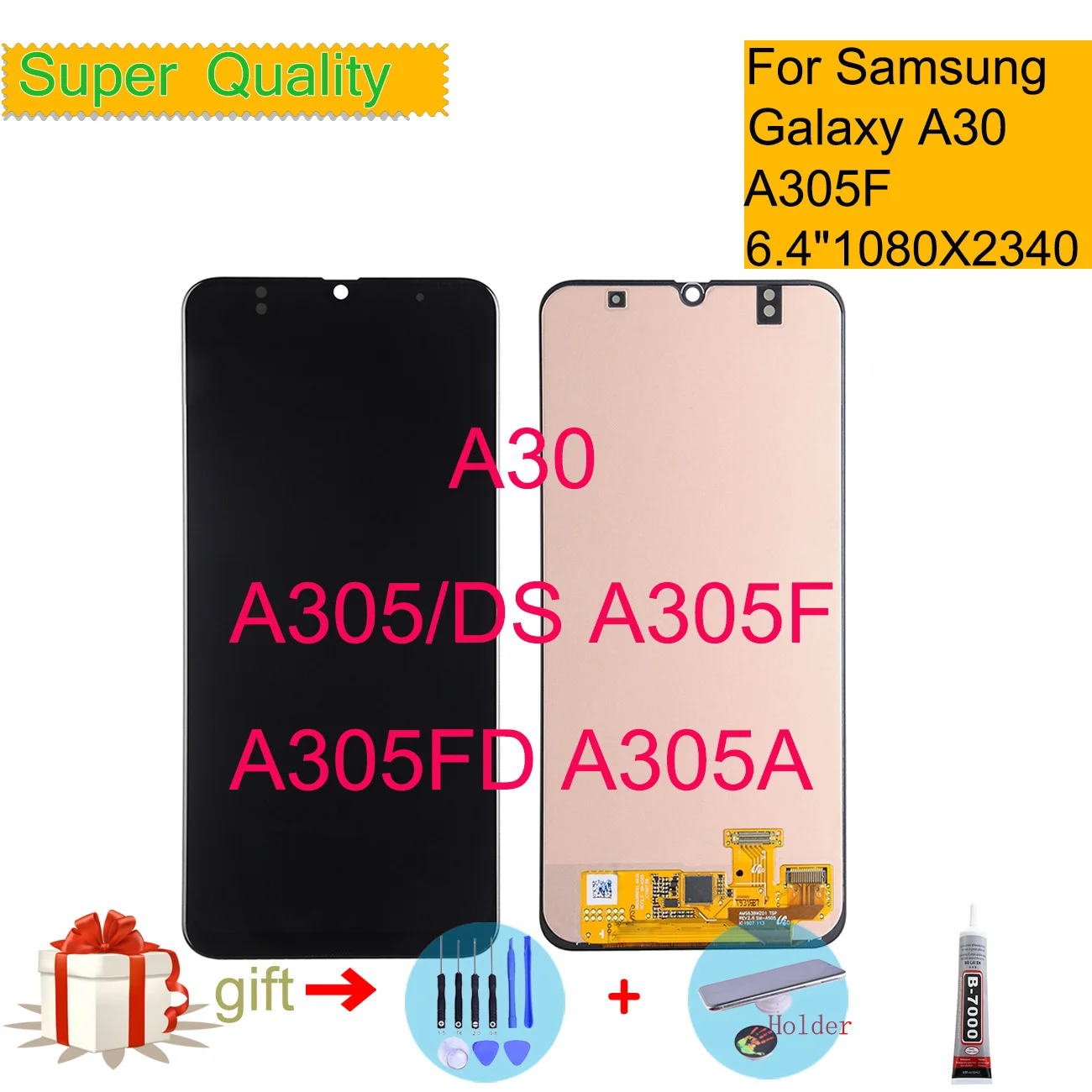 TFT AMOLED 6,4 ''ЖК-дисплей для SAMSUNG GALAXY A30 A305/DS A305F A305FD A305A A305 lcd кодирующий преобразователь сенсорного экрана в сборе