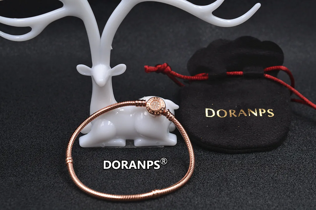 Изысканные DORANPS серебряные 925 браслеты с бусинами, женские цепочки, 1pz