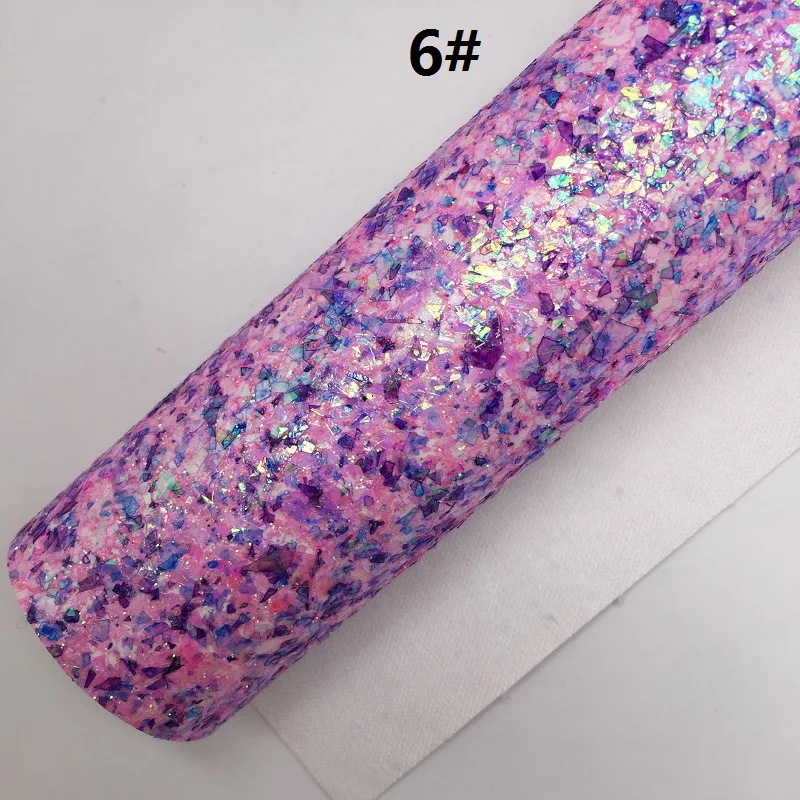 1PC 21X29CM Glitter Fabirc, Chunky Glitter Leather, Neon Glitter Leather Sheets For Making Bows LEOsyntheticoDIY T365 - Цвет: 6