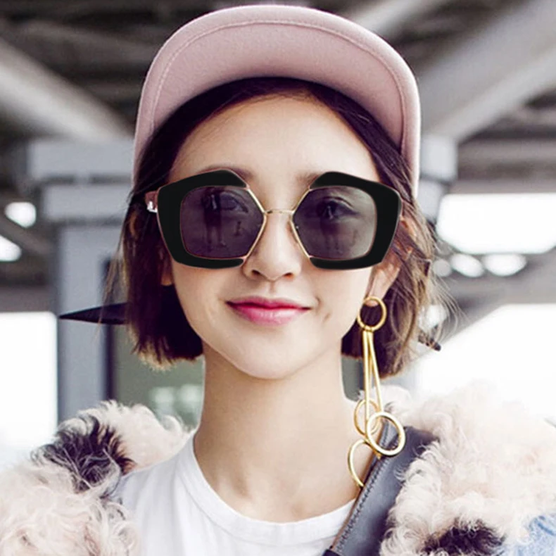 Gafas De Sol солнцезащитные пятиугольные очки большая коробка 2019 Новые с круглым