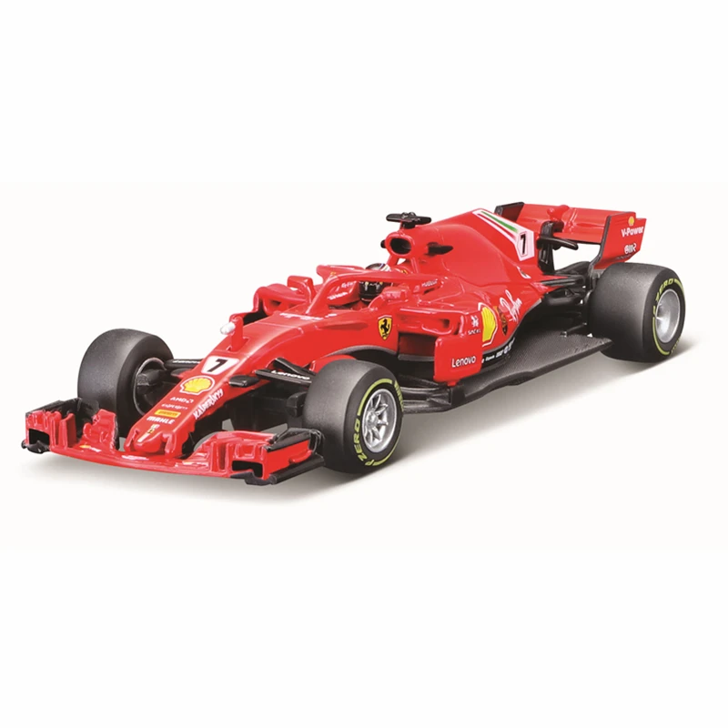 Bburago 1:43 Ferrari SF71H 2018 #7 Kimi Raikkonen de tapa dura de aleación de vehículo de lujo coches Diecast modelo de juguete de regalo de colección