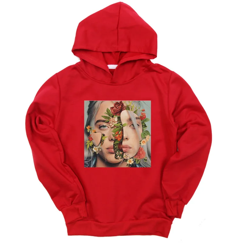 Billie Eilish/Детская толстовка с капюшоном; коллекция года; сезон осень; Детская уличная одежда в стиле хип-хоп; пуловер для девочек; толстовки с капюшоном; однотонные толстовки для мальчиков