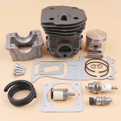 45mm cilindro pistão do motor pan kit junta para husqvarna 350 340 346xp 345 353 motosserra com válvula de descompressão mangueira combustível filtro