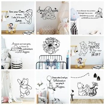 

Lovely Cartoon Winnie the Pooh Bear Vinyl Wall Sticker Decor For Nursery Room Kids Room Decoration Wall Stickers Decor