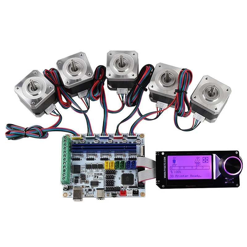 3D-принтер материнская плата F5V1.1+ Mini 12864 lcd+ 42 Шаговый двигатель x5 комплект Ramps1.4