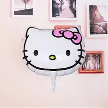 Мультяшная игрушка hello kitty голова из алюминиевой фольги KT кошка воздушный шар Свадебный Декоративный Алюминиевый пленочный шар hello kitty кошка