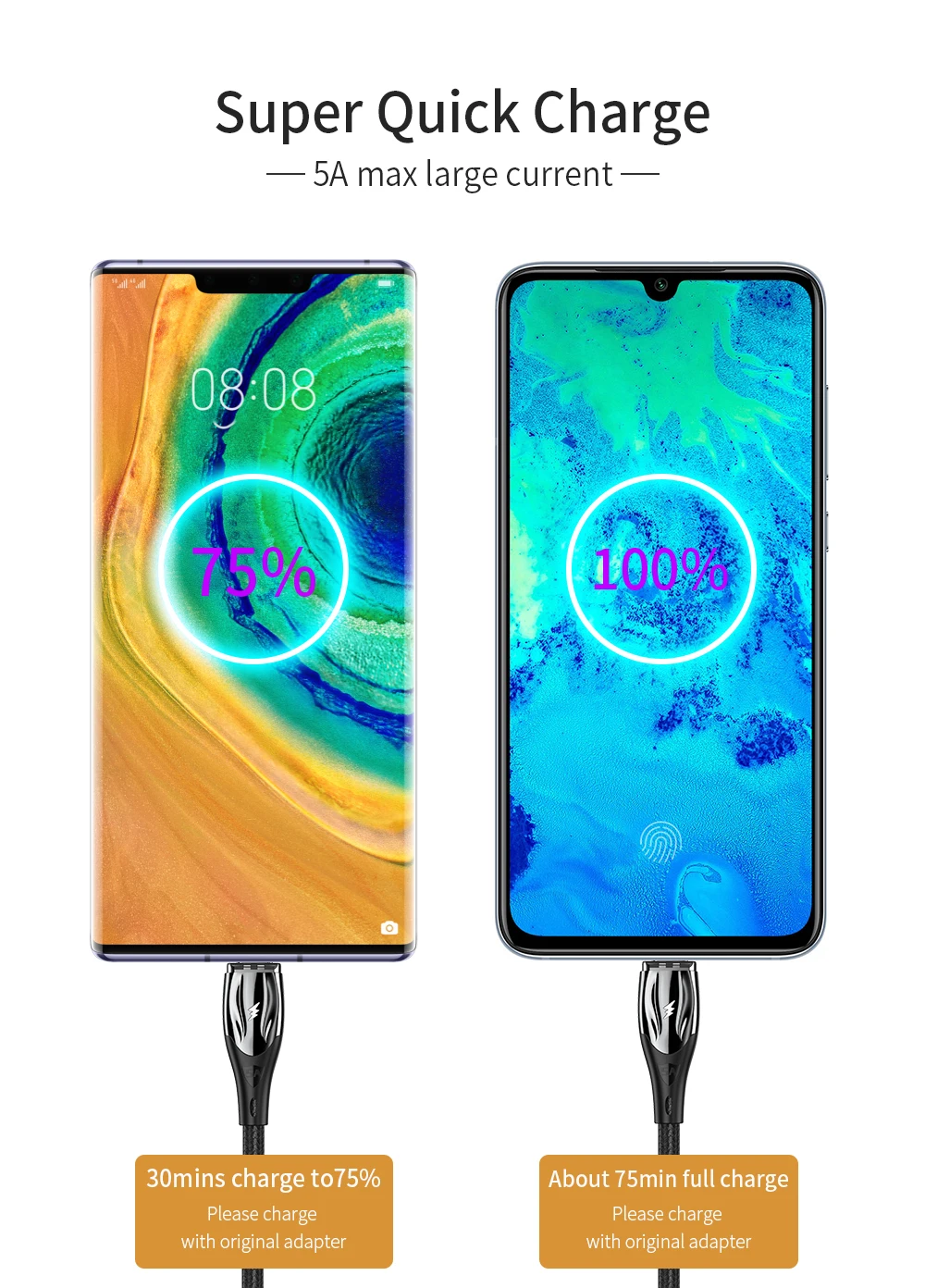 Магнитный usb-кабель Essager 5A type-C для huawei mate 30 20 P30 P20 Pro Lite USB-C Магнитный кабель для быстрой зарядки кабель для передачи данных type-c