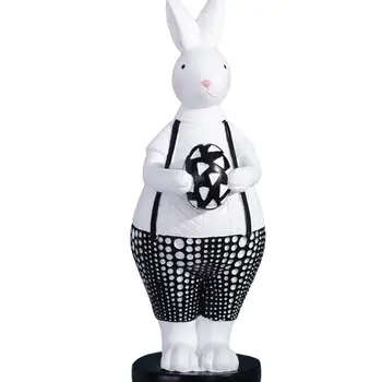 

CUTE WAVE POINT BUNNY ART SCULPTURE ANIMALS RABBIT STATUES RESIN ART&CRAFT HOME DECORATION ACCESSORIES DESKTOP DECOR R2493