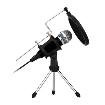 

Professional Microphone Condenser Usb Plug + Stand Studio Podcasting Recording Microphone Karaoke Mic for Computer Laptop Pc