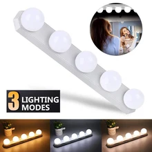 LED 5 Bulbs Makeup Mirror Light Vanity Lights 5V USB Hollywood Wall Lamp Kit for Dressing Table Lighting LED Night Lights