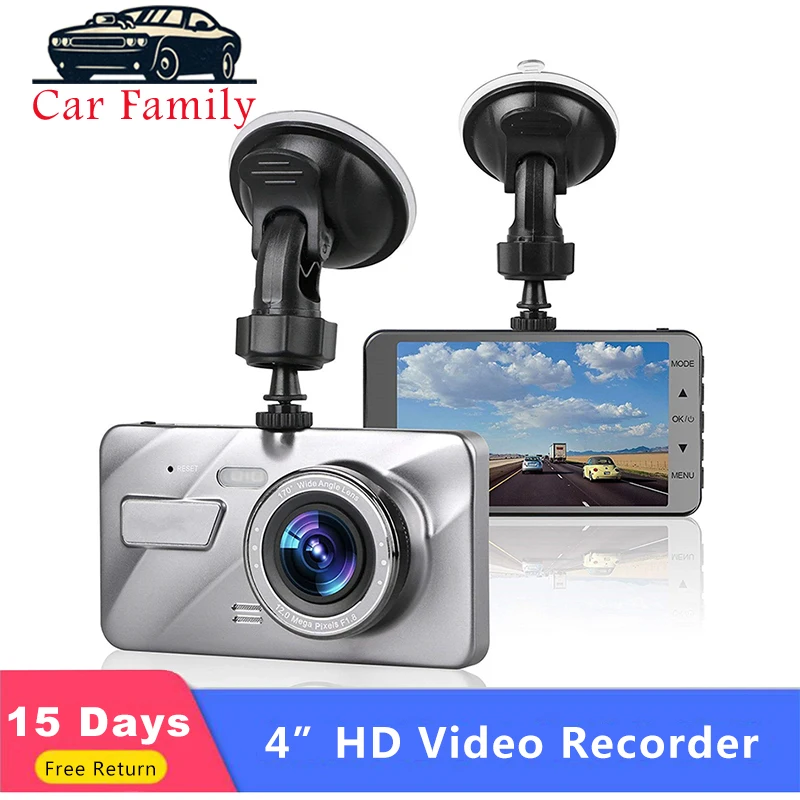 Автомобильный семейный новый двойной объектив видеорегистратор камера Full HD 1080P