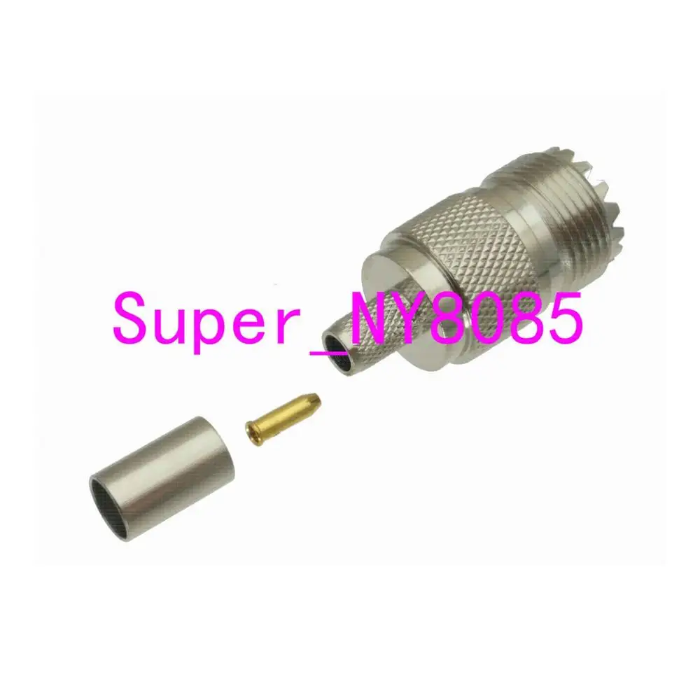 Коннектор UHF female SO239 jack обжимной RG8X RG 8X LMR240 4C 2V кабель|cable connector crimp|cable connectorl |