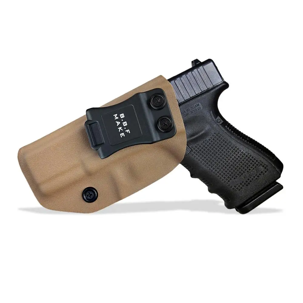 BBF сделать IWB углеродное волокно тканый KYDEX пистолет-кобура: Глок 19 23 25 32 Cz p10c внутри скрытый кейс для пистолета - Цвет: Yellow For Left
