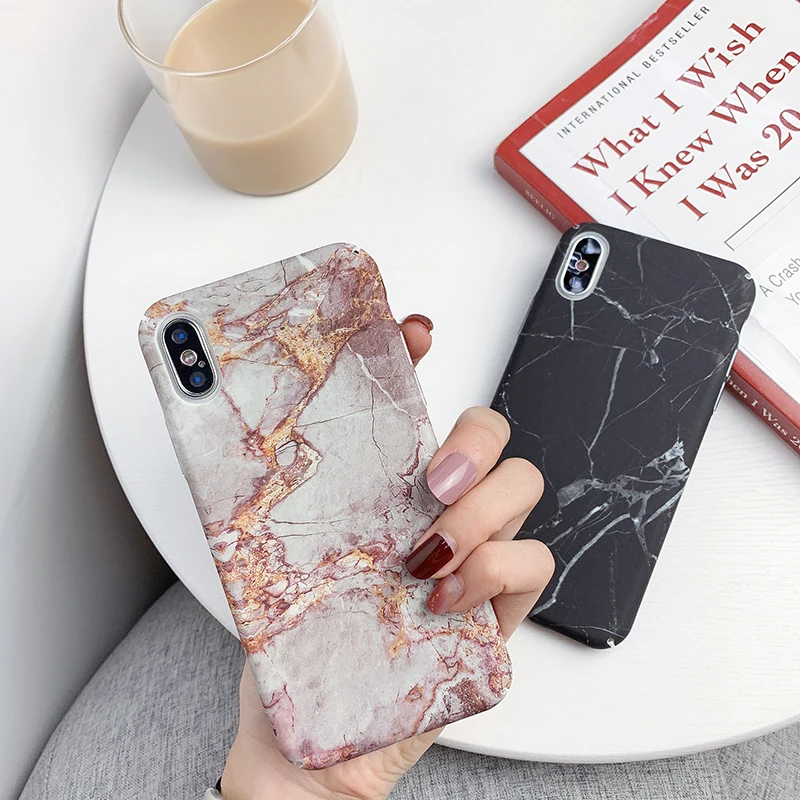 Жесткие ПК-Чехлы для samsung S10 S9 S8 Plus S10e Note10Pro с мраморной текстурой, матовый чехол для samsung S7 S7edge Note 8 9, чехлы