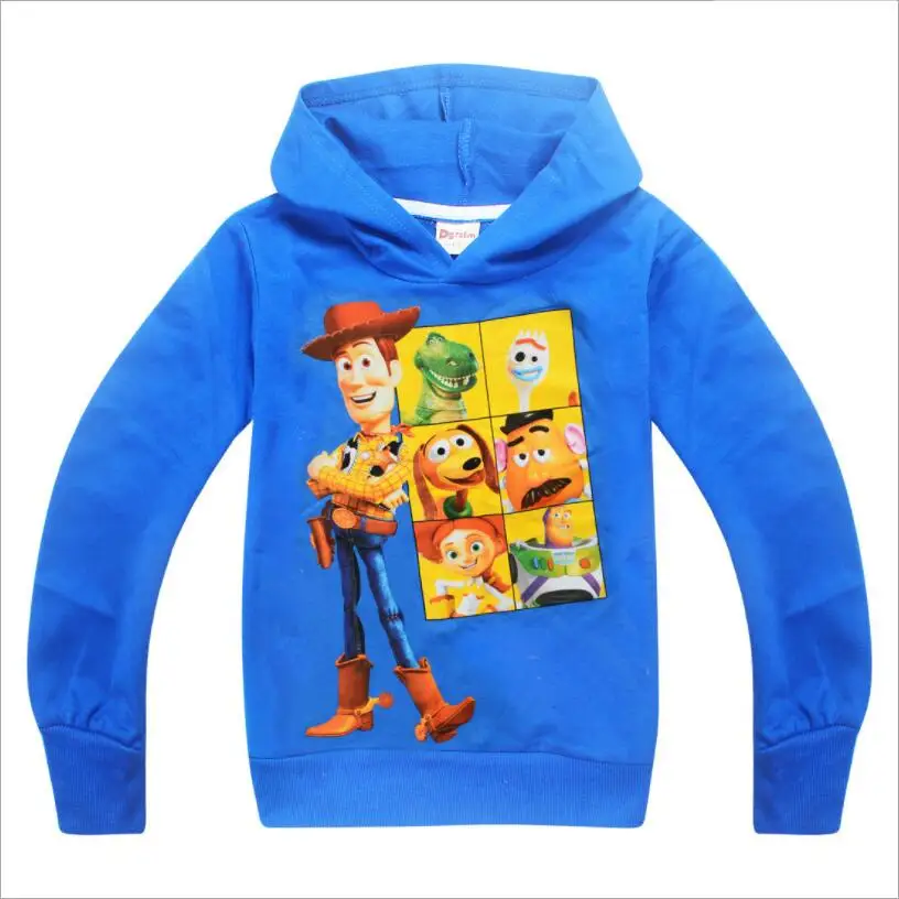 Blue 7243 Детская хлопковая толстовка с капюшоном для мальчиков; модная черная куртка с длинными рукавами и принтом с героями мультфильмов для детей; сезон весна-осень; Повседневный Топ; футболка; одежда - Цвет: Blue 7243