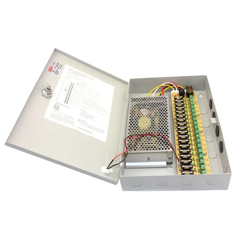 

Hot 12V DC 10A 18 CH Channel BOXED POWER SUPPLY UNIT For CCTV Surveillance Camera