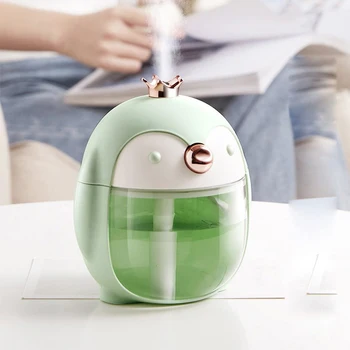 

2019 New Penguin Humidifier mini Cute Desktop Diffuser USB charging Colorful Light Mist Maker