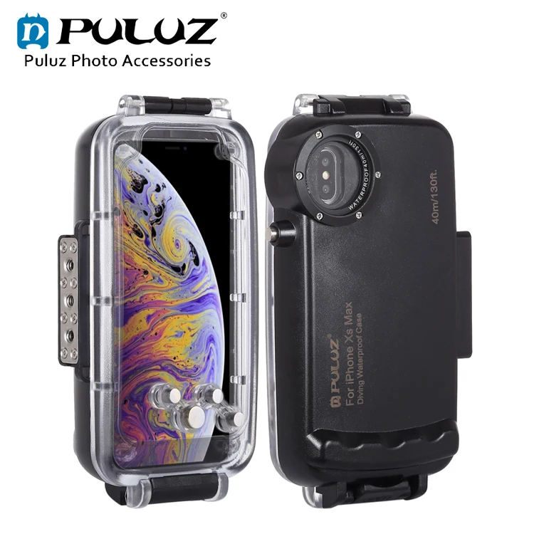 

PULUZ 40m/130ft Waterproof Diving Housing Photo Video Taking Underwater Cover Case for iPhone XS Max