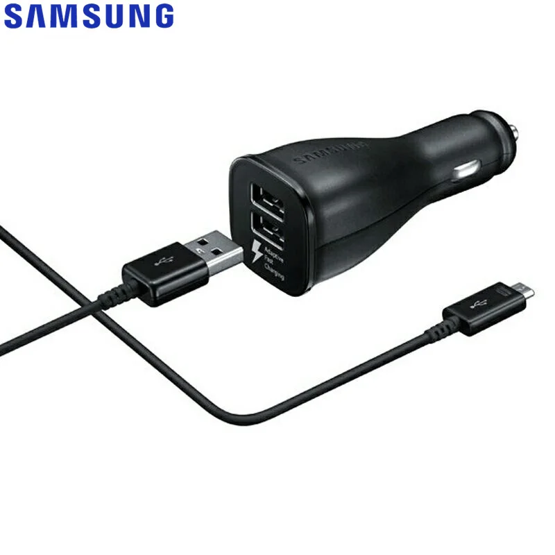 Быстрое Автомобильное зарядное устройство Samsung двойной USB адаптер для Galaxy S10 Plus S8