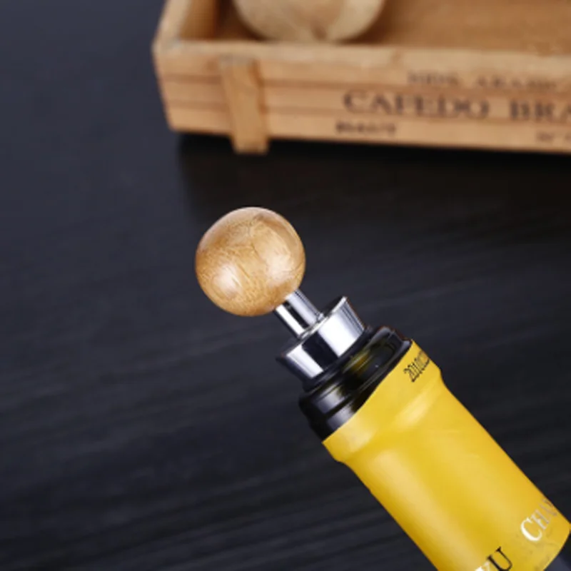 Premium Wine Tools Automatic Bottle Opener Corkscrew Bamboo Business Gift Sets For Wine Accessories 4pcs