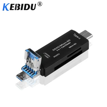 

Kebidu 3 in 1 Type-C OTG Card Reader Micro USB Flash Drive Multifunction Adapter Connector High Speed TF OTG Memory Card Reader