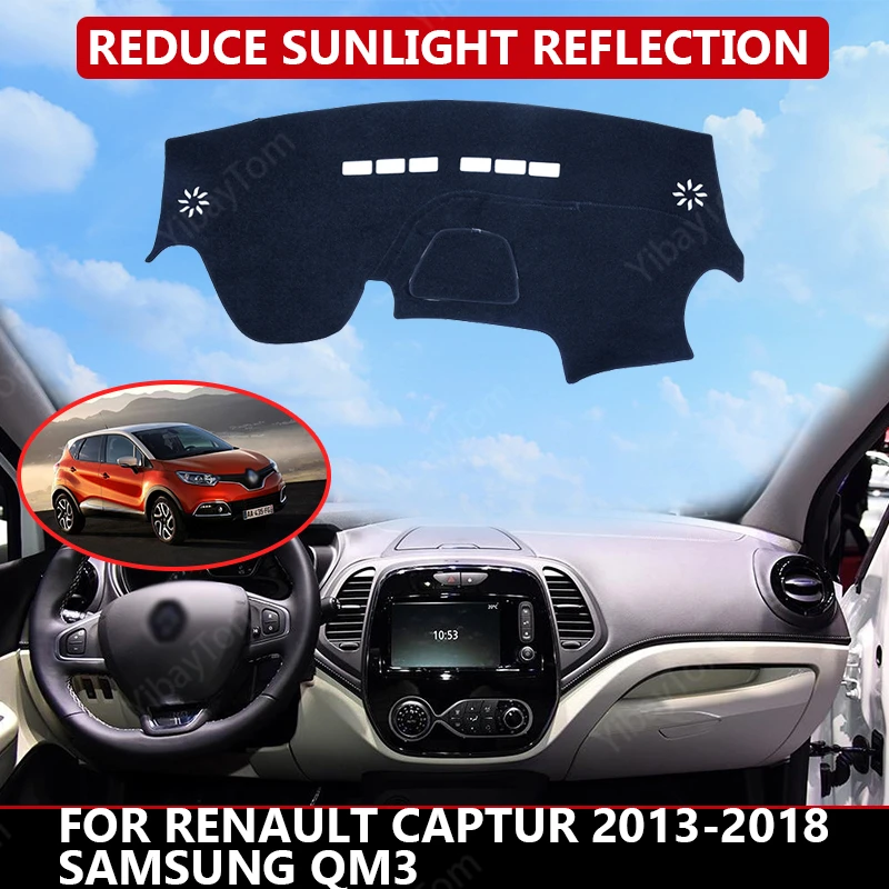 

Чехол для приборной панели автомобиля Renault Captur 2013-2018 Samsung QM3, защитный коврик от солнца, коврик для приборной панели, коврик, Автомобильный Ковер