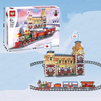 

3350pcs J11001 DIsneyed Train And Station Lepining 71044 Building Bricks Educational Toy Christmas Best Xmas Gifts