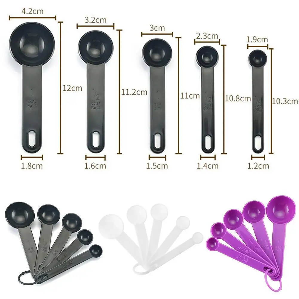 5pcs/set High Quality Measuring Spoon Colorful Plastic Teaspoon Tool Utensil Kitchen Tablespoon P4A5 | Дом и - Цена: 104,05 - 112,31 руб.