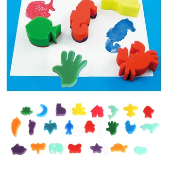 24Pcs Sponge Set Children Kids Art Craft Painting DIY Toy Home Education Toy 1