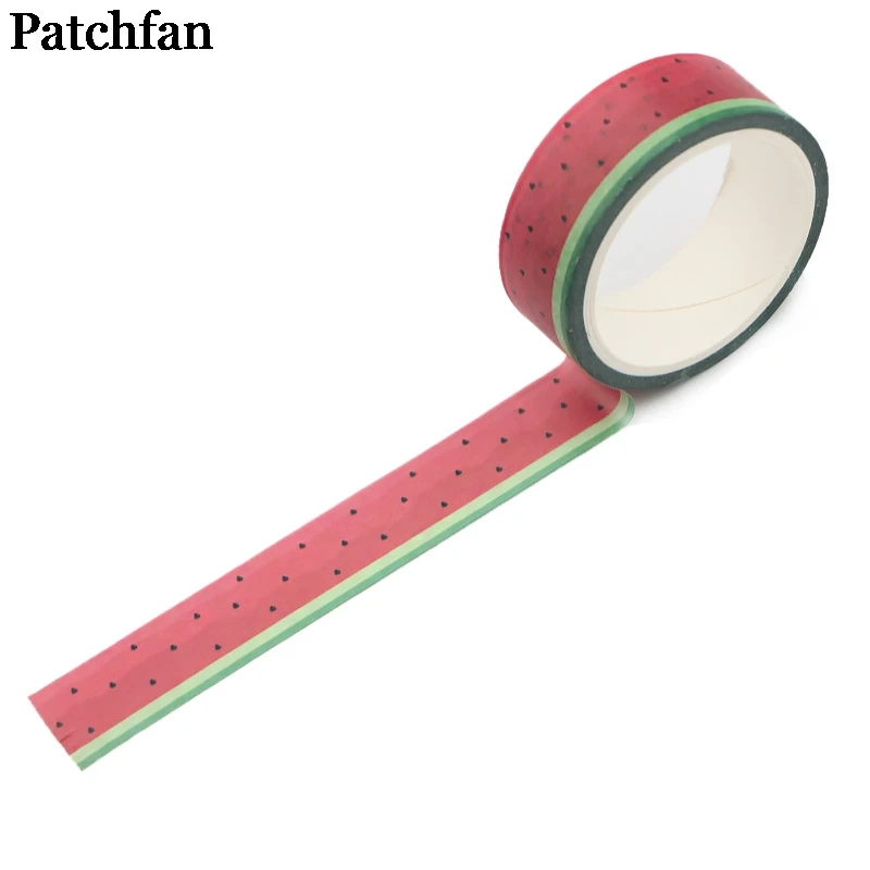 Patchfan арбуз фрукты 90s забавные DIY Скрапбукинг детская Бумага васи маскирующая Лента Печатный шаблон стикер Пастер A2343