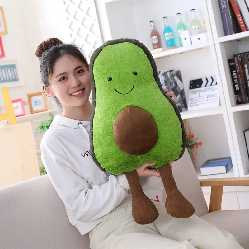 New Kawaii Avocado Plush Toys Green Smile Avocado Plush Pillow Cushion New Year Toy Girlfriend Gifts Birthday Christmas present