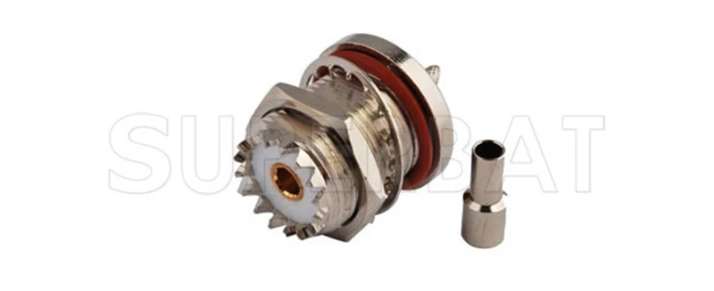 Superbat UHF British Version Crimp Female Straight Bulkhead RF Coaxial Connectors for RG174 RG178 RG316 LMR100 Cable